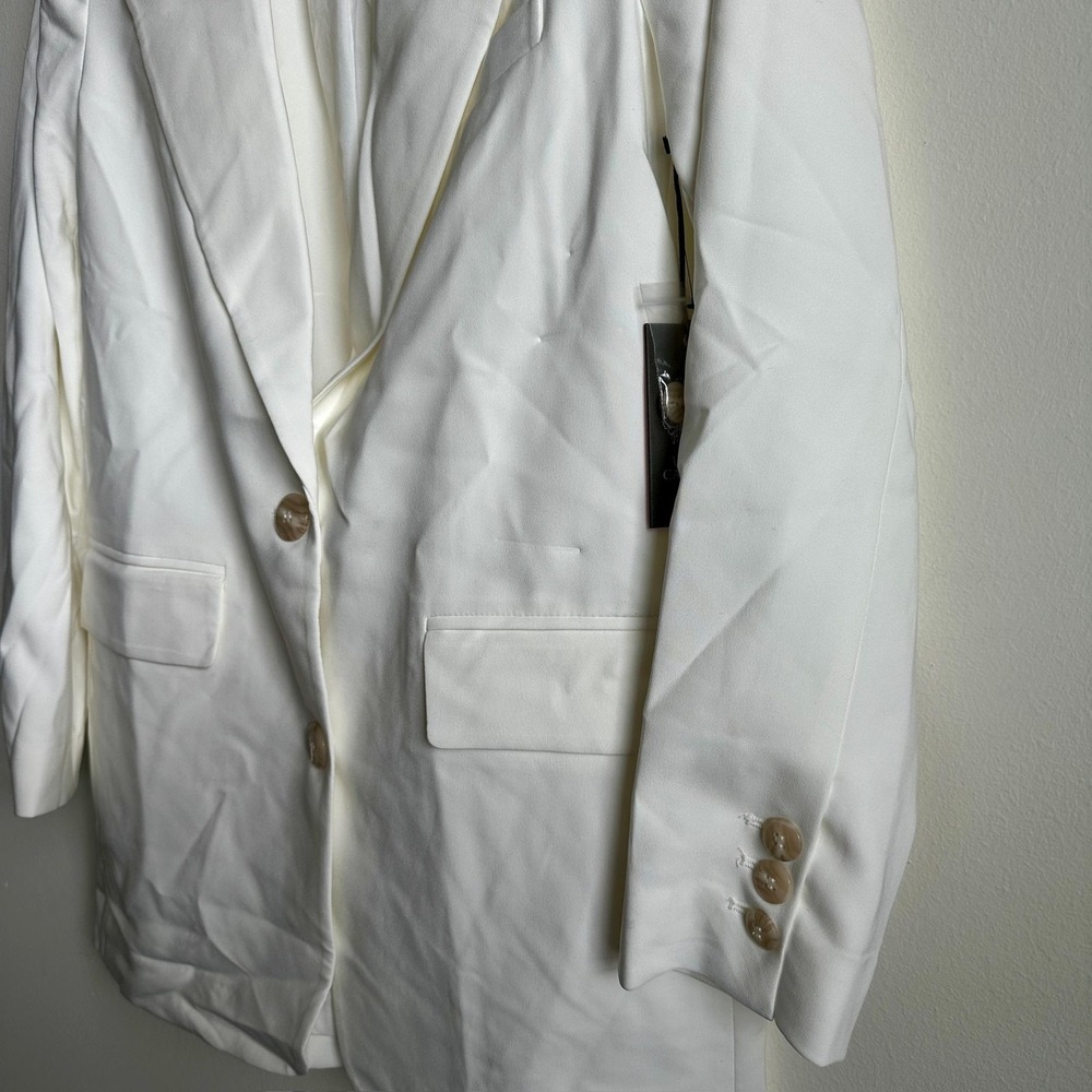 Vince Camuto Blazer Womens 8 New Ivory Garden Romance White Jacket Pockets NWT - Picture 4 of 11
